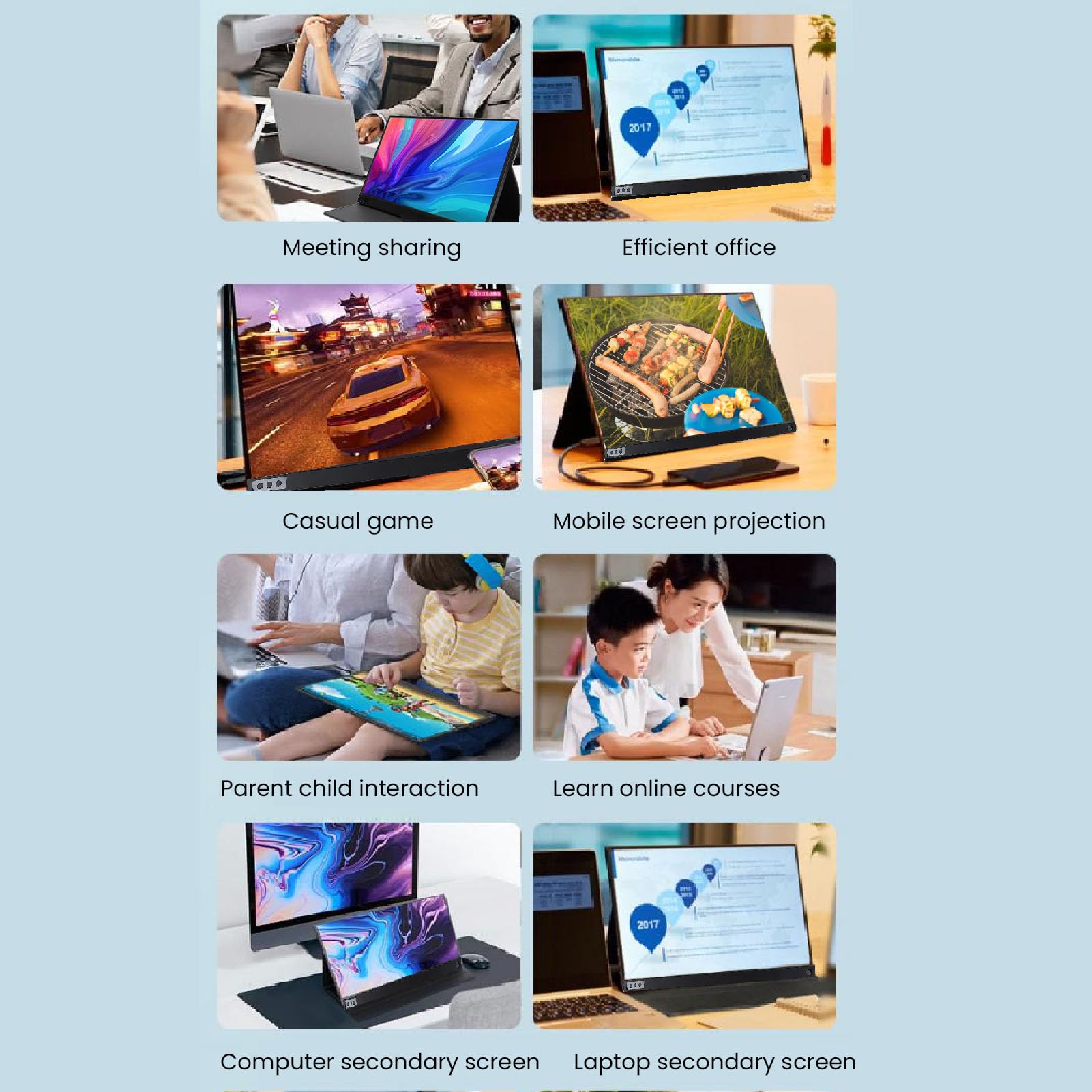 Portable Monitor, 16.1inch 1080P HD USB C, HDMI Computer Display